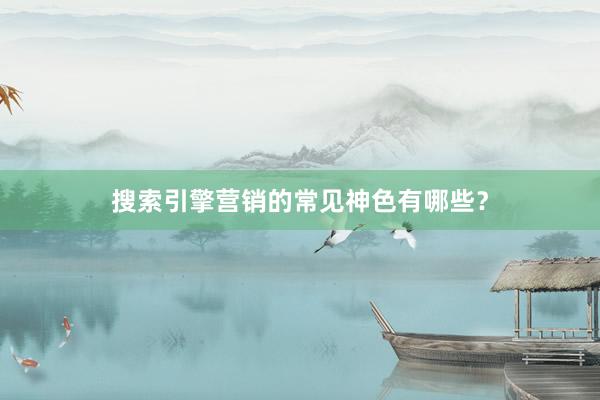搜索引擎营销的常见神色有哪些？